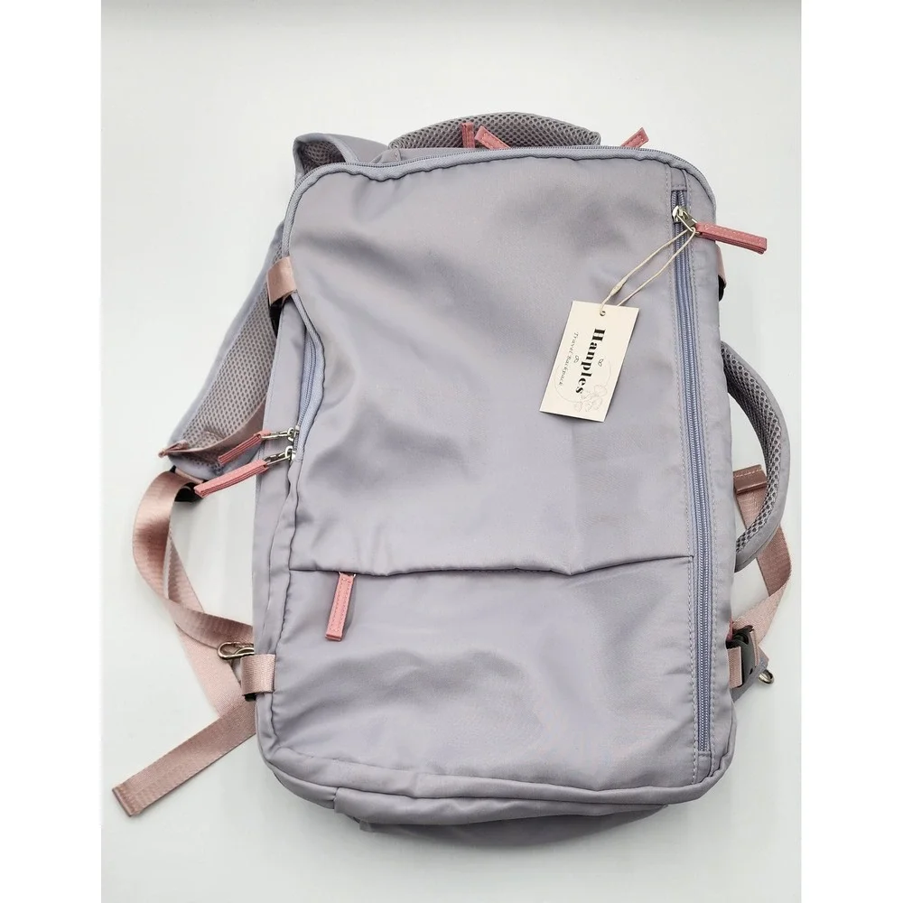 Hanples Travel Backpack Unisex Large Lavender NWT Multi-Pocket Laptop Bag